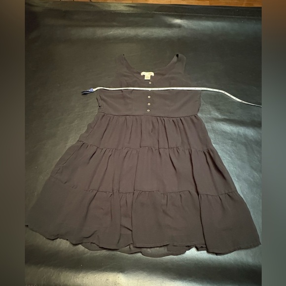 Band of Gypsies Black Buttoned Pleated Mini Dress - Picture 7 of 10